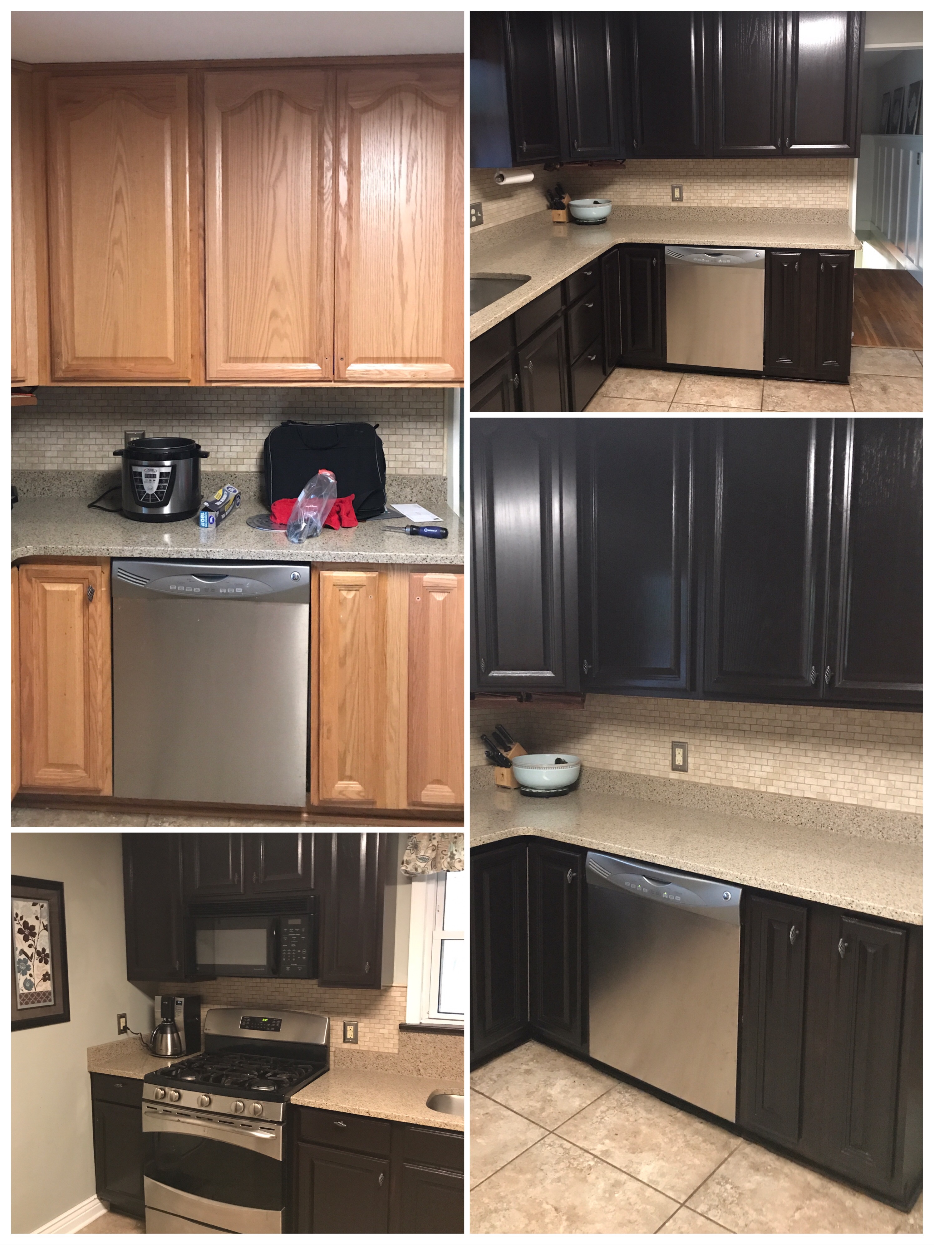 General Finishes Java Gel Stain Kitchen Cabinet Makeover The